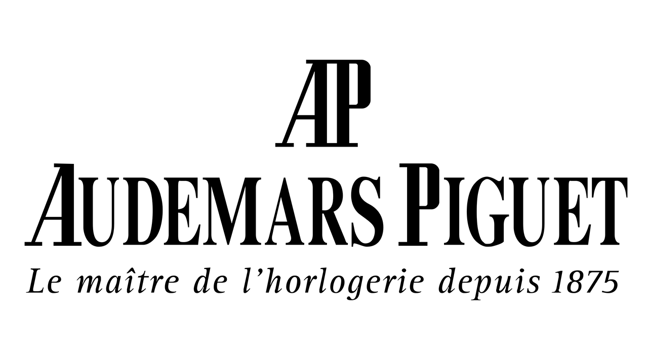 Audemars Piguet logo in classic serif font, representing the Swiss luxury watchmaker known for its high-precision craftsmanship and iconic Royal Oak design.