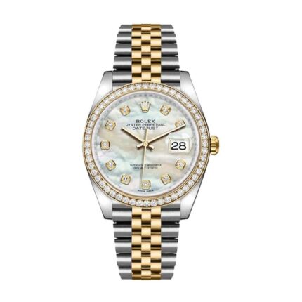 Lifestyle shot of a luxury replica watch featuring a silver dial and stainless steel bracelet, showcased on a textured fabric background.