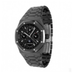 Replica Audemars Piguet Royal Oak watch with black dial and black ceramic case, showcasing a modern and sleek design.