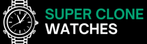 Super Clone Watches logo featuring a stylized, modern font in black and red, representing a premium replica watch retailer.