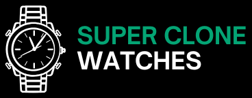 Super Clone Watches logo featuring a stylized, modern font in black and red, representing a premium replica watch retailer.