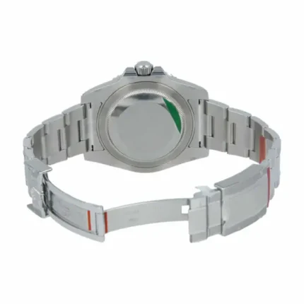 Replica Rolex GMT-Master II watch featuring a black dial, two-tone bezel, and stainless steel oyster bracelet from Super Clone Watches.