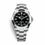 Replica Rolex Oyster Perpetual watch with blue dial and stainless steel case, model 114200, from UnitedLuxury collection.