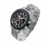 TAG Heuer Carrera Calibre Heuer 01 automatic chronograph men's watch with white dial, stainless steel case, and black leather strap.