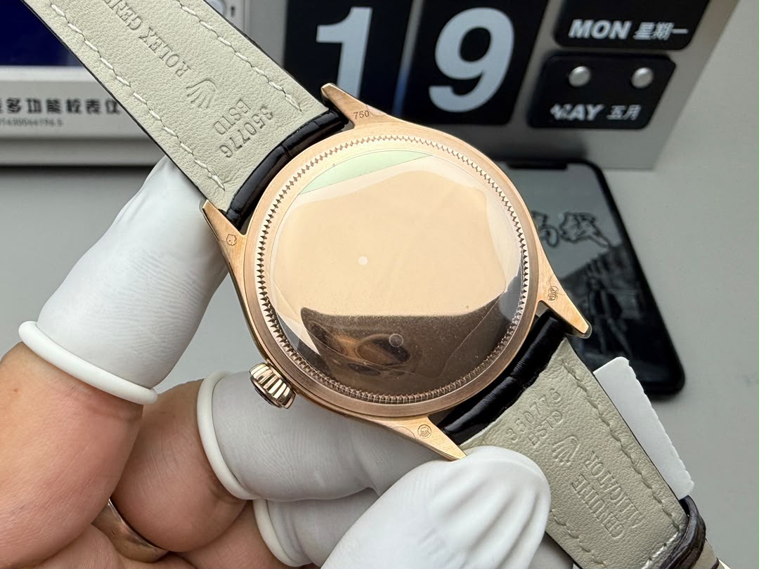Rolex Cellini Moonphase 50535-0002 Super Clone : 39mm Everose Gold White Lacquer Dial