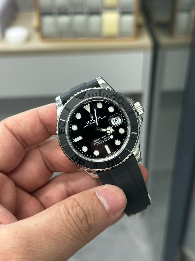 rolex yacht master 42226659 white gold black dial