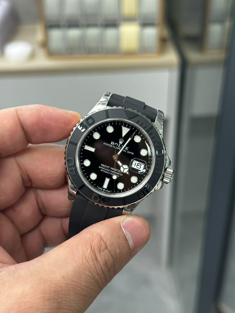 rolex yacht master 42226659 white gold black dial
