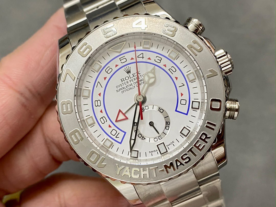 rolex yacht master II 116689 white gold white dial 44mm