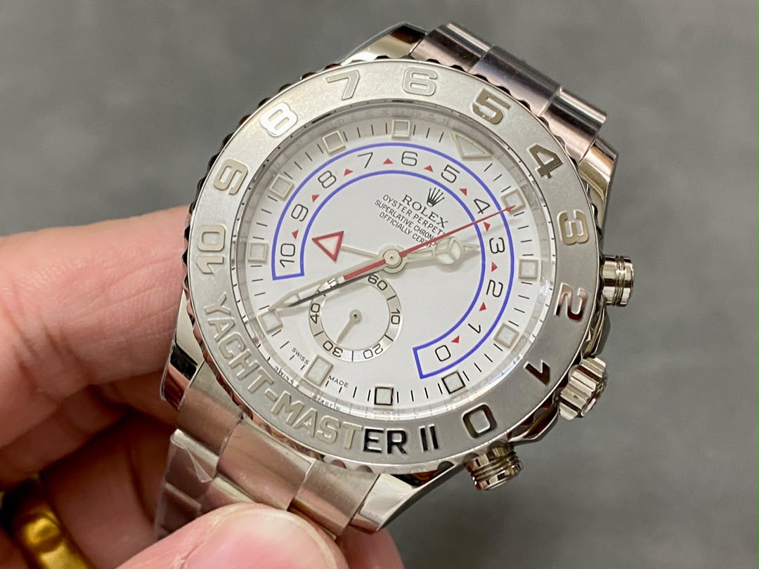rolex yacht master II 116689 white gold white dial 44mm