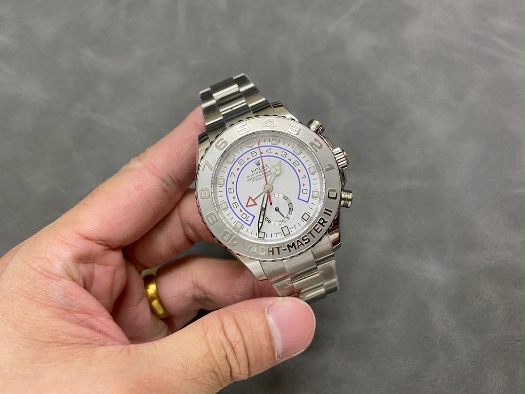 rolex yacht master II 116689 white gold white dial 44mm