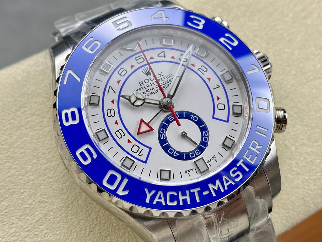 rolex yacht master II 116681 two tone everose white dial 44mm