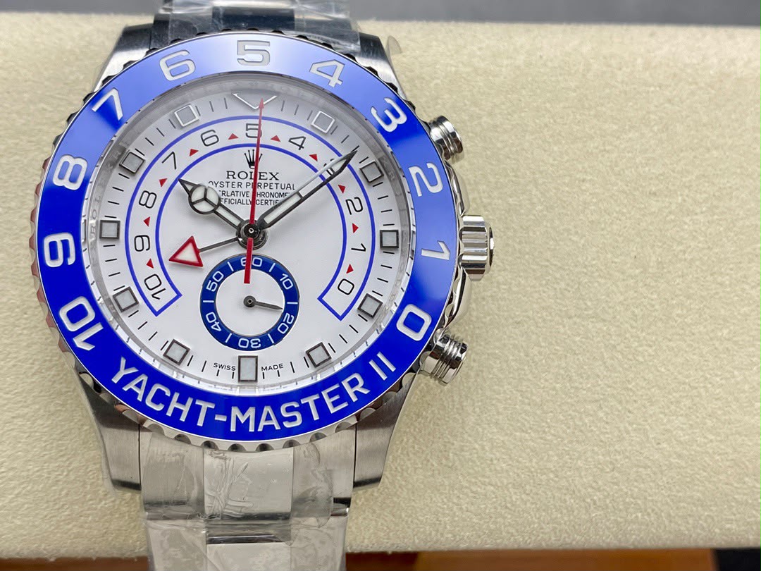 rolex yacht master II 116681 two tone everose white dial 44mm