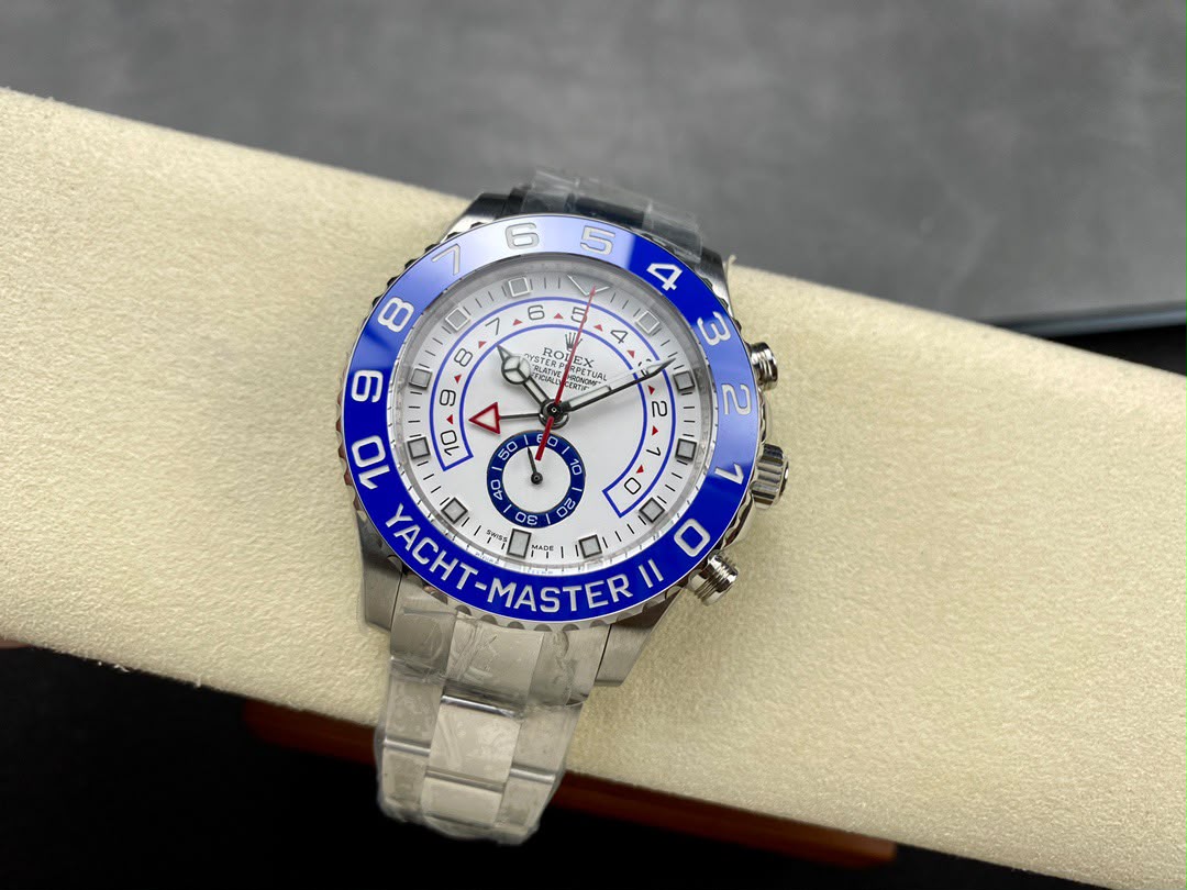 rolex yacht master II 116681 two tone everose white dial 44mm