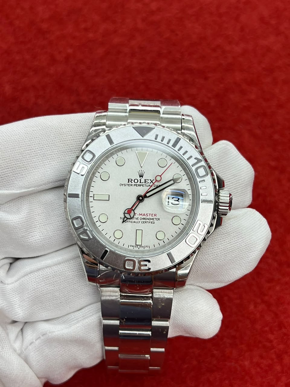 rolex yacht master 116622 rolesium platinum bezel blue dial 40mm