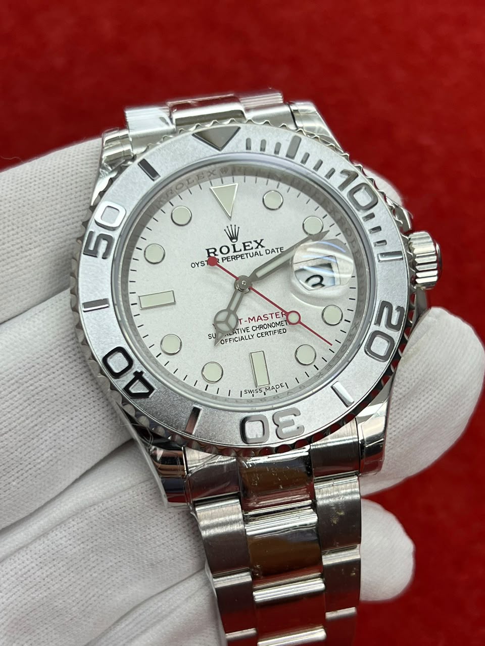 rolex yacht master 116622 rolesium platinum bezel blue dial 40mm