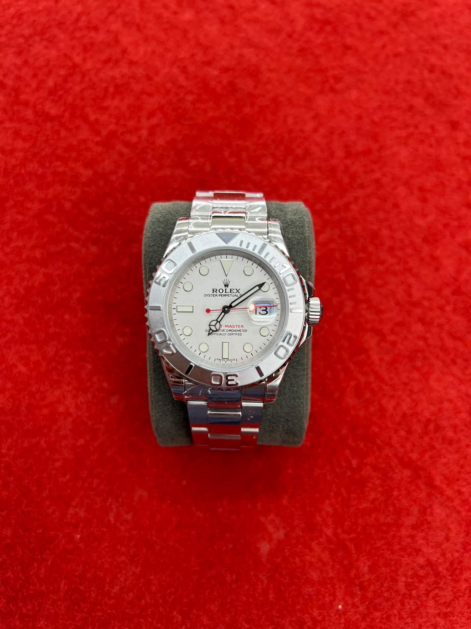 rolex yacht master 116622 rolesium platinum bezel blue dial 40mm