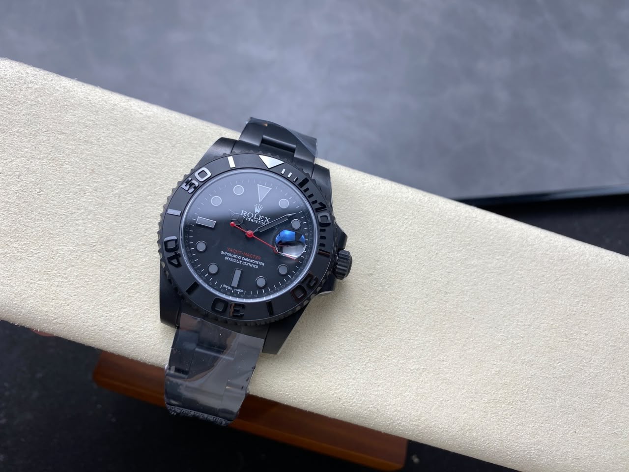 rolex yacht master 116622 titan black triple red dial 40mm