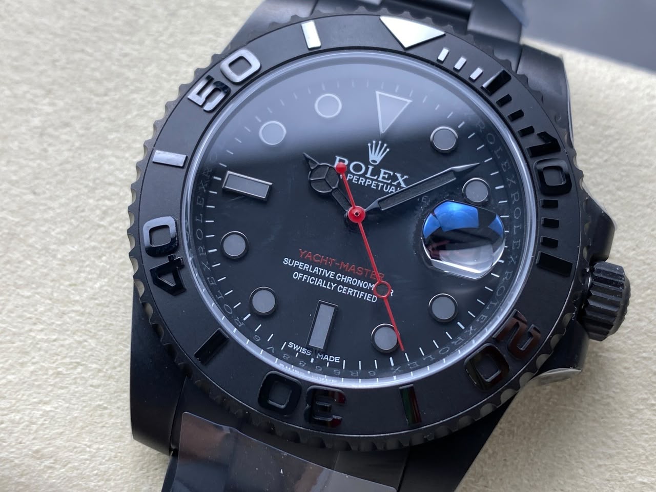 rolex yacht master 116622 titan black triple red dial 40mm