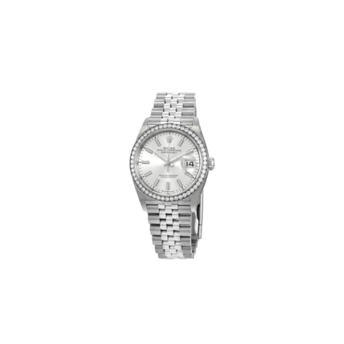 Rolex Datejust 116284 Super Clone : Diamond Bezel Silver Dial 36mm