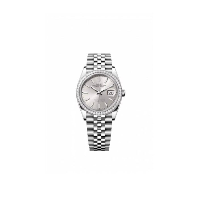 Rolex Datejust 116284 Super Clone : Diamond Bezel Silver Dial 36mm