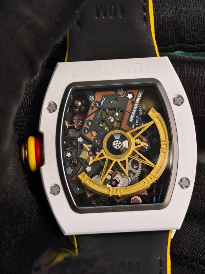 Richard Mille RM 88 Smiley White Ceramic Super Clone Watch – Skeleton Dial Yellow Strap