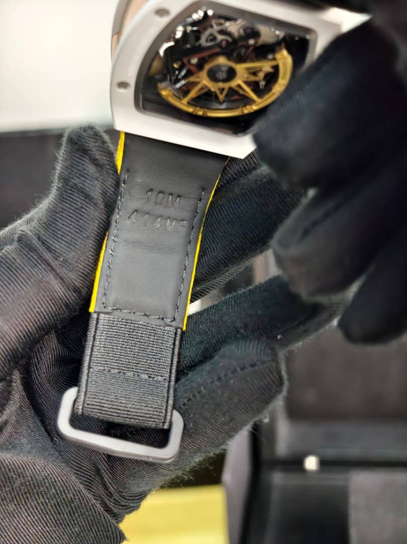 Richard Mille RM 88 Smiley White Ceramic Super Clone Watch – Skeleton Dial Yellow Strap